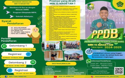 Penerimaan Peserta Didik Baru MIN 15 Magetan Tahun Pelajaran 2024-2025